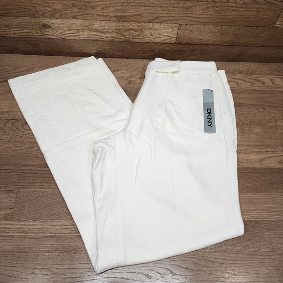DKNY Cream White Pants Office Wear Smart Business Casual Women Size 6 - Picture 1 of 5